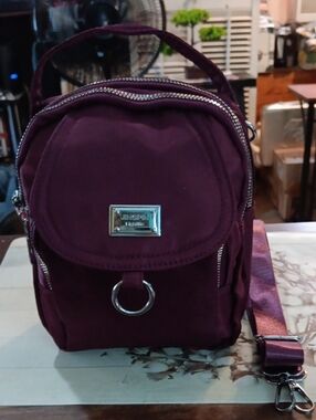 Unbranded Plum Mini Backpack Crossbody Bag